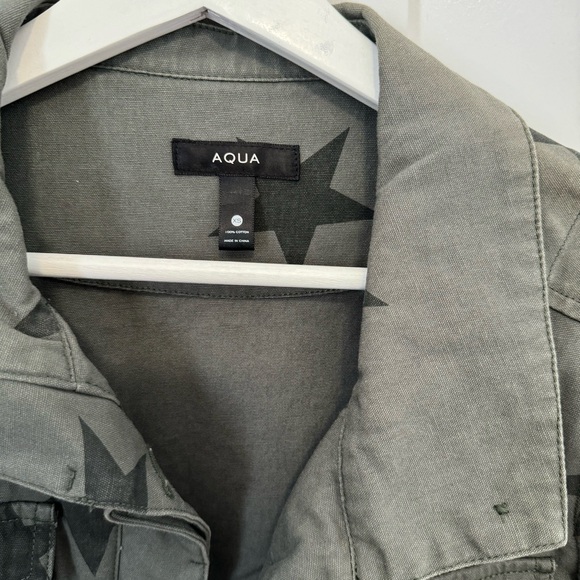 Aqua Star Print Utility Military Jacket - Picture 4 of 6